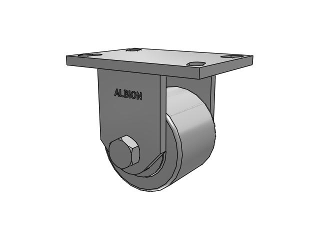 81 Series Top Plate Rigid Caster with 4 x 3 Grey Enamel CA - Cast Iron Wheel