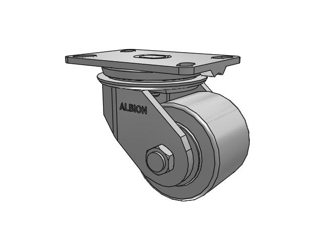 81 Series Top Plate Swivel Caster with 4 x 3 Grey Enamel CA - Cast Iron Wheel