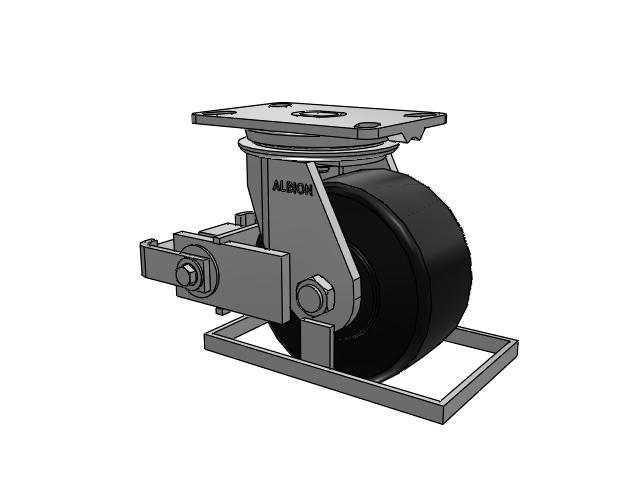 81 Series Top Plate Swivel Caster with 6 x 3 Black Polymer NX - Trionix High Impact Polymer Wheel and Poly Cam Brake
