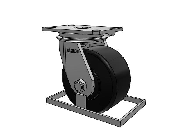 81 Series Top Plate Swivel Caster with 6 x 3 Black Polymer NX - Trionix High Impact Polymer Wheel