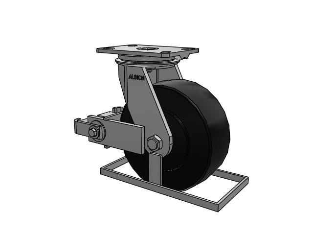 81 Series Top Plate Swivel Caster with 8 x 3 Black Polymer NX - Trionix High Impact Polymer Wheel and Poly Cam Brake