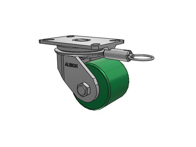 81 Series Top Plate Swivel Caster with 4 x 3.25 Green Tread on Aluminum Core PA - Polyurethane (Aluminum Core) Wheel