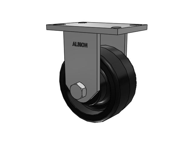 81 Series Top Plate Rigid Caster with 6 x 3 Black Phenolic Resin TM - Phenolic Wheel