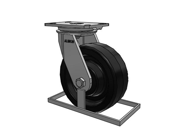 81 Series Top Plate Swivel Caster with 8 x 3 Black Phenolic Resin TM - Phenolic Wheel