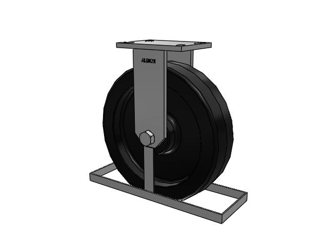 81 Series Top Plate Rigid Caster with 12 x 3 Black Phenolic Resin TM - Phenolic Wheel