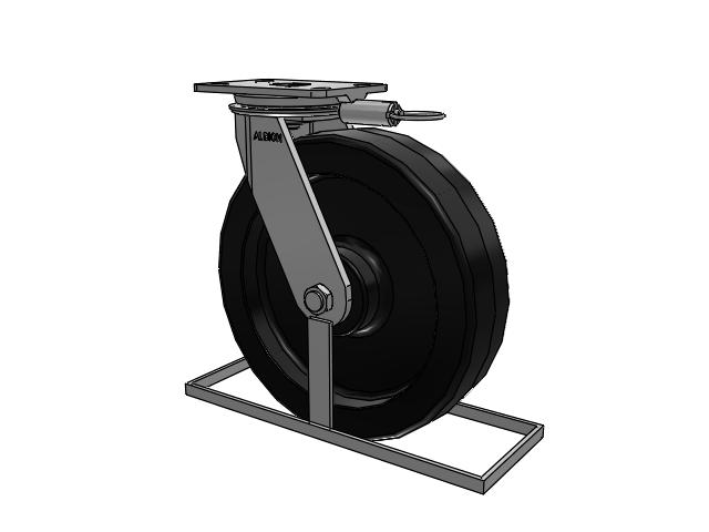 81 Series Top Plate Swivel Caster with 12 x 3 Black Phenolic Resin TM - Phenolic Wheel