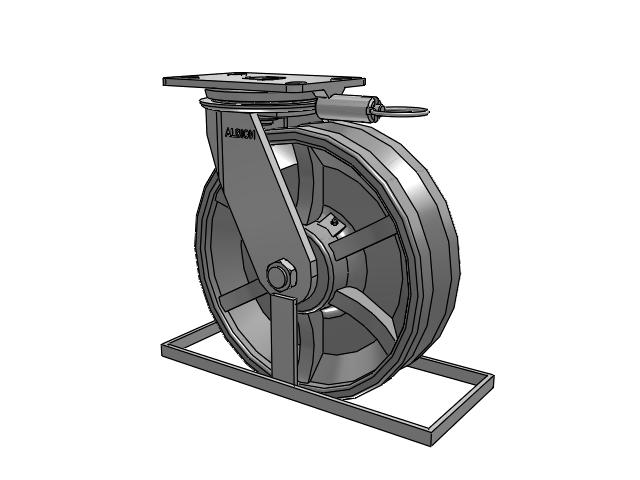 81 Series Top Plate Swivel Caster with 10 x 3 Silver Enamel Paint VG - Cast Iron V-Groove Wheel
