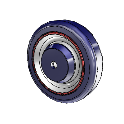 KasterKat Caster with 5 x 1.25 Dark Blue/Grey Wheel