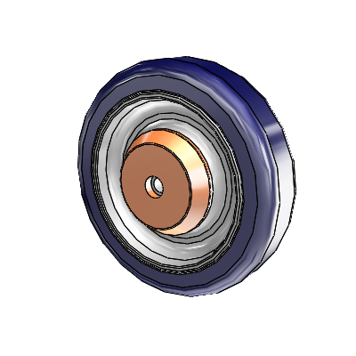 PolyKat Caster with 5 x 1.25 Dark Blue/Grey Wheel