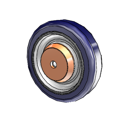 PolyKat Caster with 5 x 1.25 Dark Blue/Grey Wheel