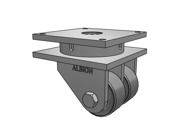 850 Series Top Plate Swivel Caster with 6 x 3 Clear coat enamel FH - Drop-Forged Steel (Large Bore) Wheel