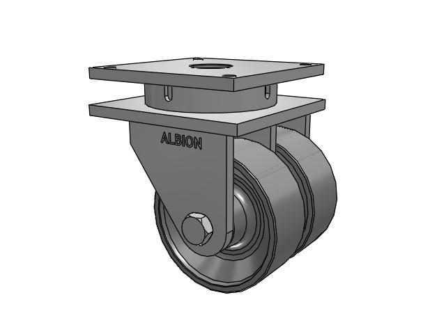 850 Series Top Plate Swivel Caster with 10 x 4 Clear coat enamel FH - Drop-Forged Steel (Large Bore) Wheel
