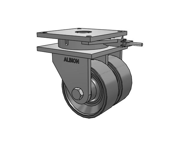 850 Series Top Plate Swivel Caster with 10 x 4 Clear coat enamel FH - Drop-Forged Steel (Large Bore) Wheel