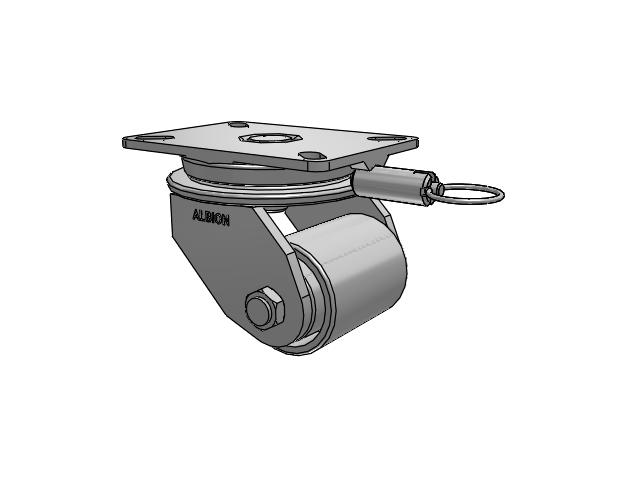 90 Series Top Plate Swivel Caster with 3.25 x 4 Grey Enamel CA - Cast Iron Wheel