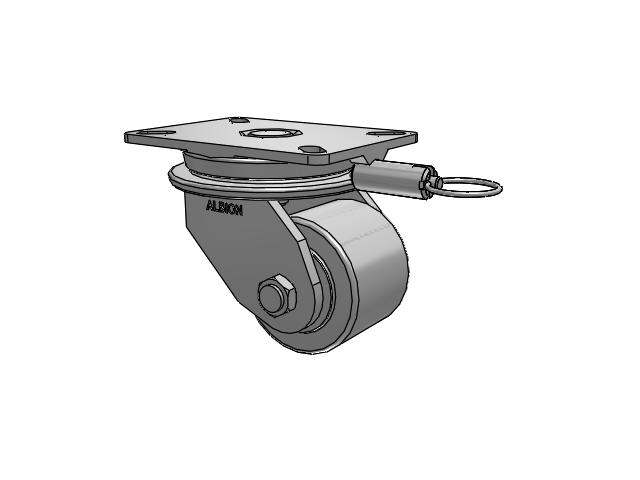 90 Series Top Plate Swivel Caster with 4 x 3 Grey Enamel CA - Cast Iron Wheel