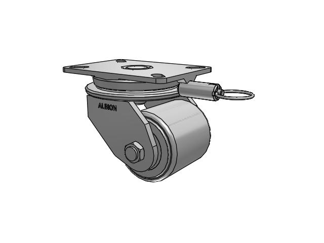 90 Series Top Plate Swivel Caster with 4 x 4 Grey Enamel CA - Cast Iron Wheel