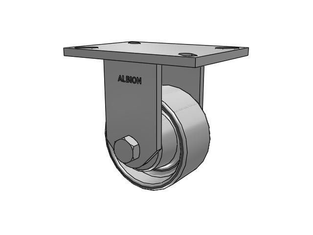 90 Series Top Plate Rigid Caster with 5 x 2.5 Grey Enamel CA - Cast Iron Wheel