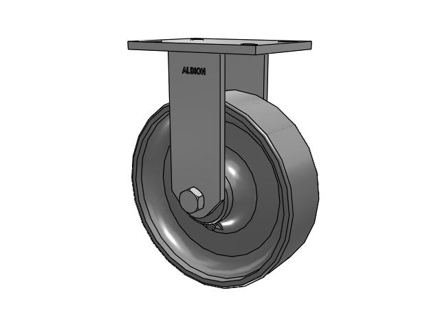 90 Series Top Plate Rigid Caster with 10 x 3 Clear Coat Enamel FS - Drop-Forged Steel Wheel