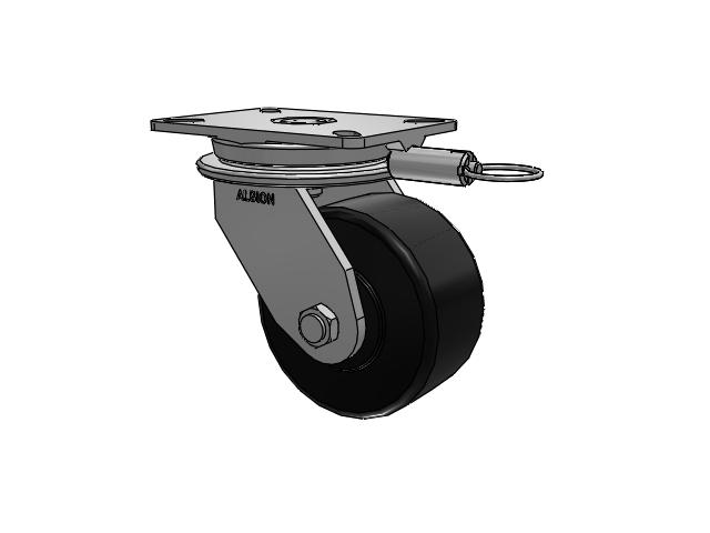 90 Series Top Plate Swivel Caster with 6 x 3 Black Polymer NX - Trionix High Impact Polymer Wheel
