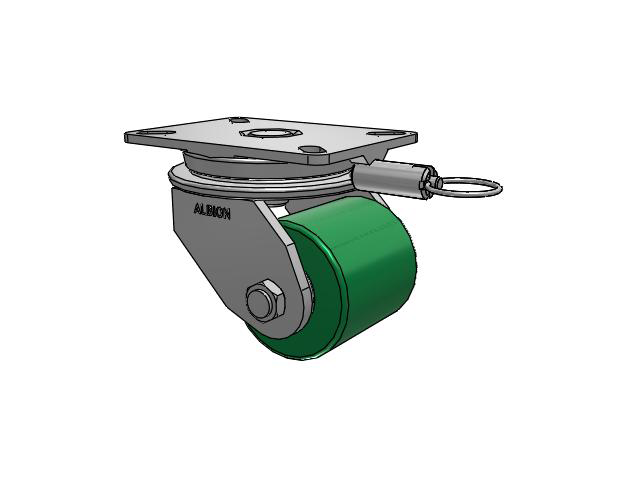 90 Series Top Plate Swivel Caster with 4 x 4 Green Tread on Aluminum Core PA - Polyurethane (Aluminum Core) Wheel