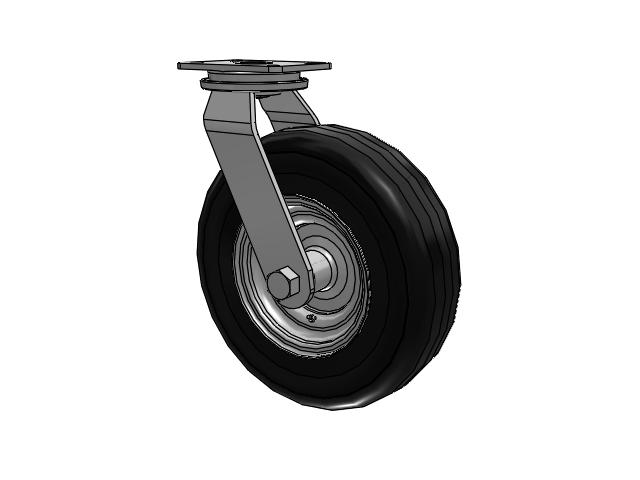 90 Series Pneumatic Top Plate Swivel Caster with 16 x 4.8 Black Pneumatic Wheel