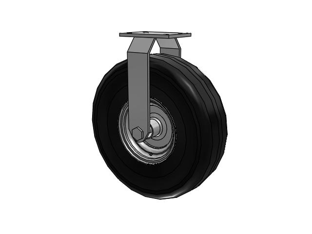 90 Series Pneumatic Casters Top Plate Rigid with 18 x 5.7 Black Pneumatic Wheel