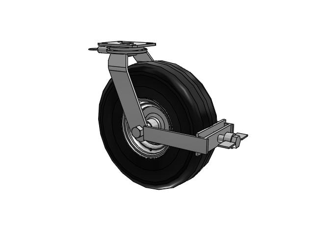 90 Series Pneumatic Top Plate Swivel Caster with 18 x 5.7 Black Pneumatic Wheel and Face Brake