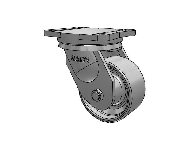 94 Series BBL Caster with 6 x 3 Grey Enamel CA - Cast Iron Wheel