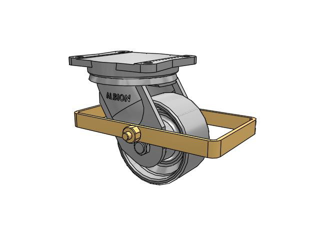 94 Series BBL Caster with 6 x 3 Grey Enamel CA - Cast Iron Wheel