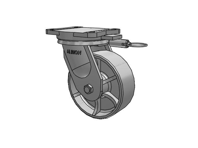 94 Series TRL Top Plate Swivel Caster with 8 x 3 Grey Enamel CA - Cast Iron Wheel