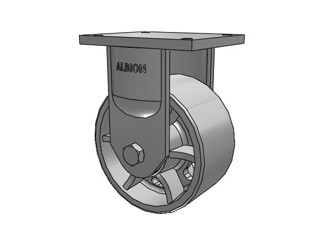 94 Series BBL Caster with 8 x 4 Grey Enamel CA - Cast Iron Wheel
