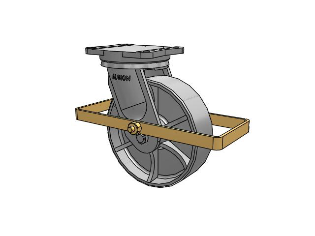94 Series BBL Caster with 10 x 3 Grey Enamel CA - Cast Iron Wheel