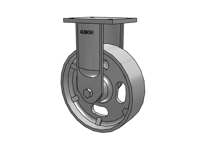 94 Series BBL Caster with 12 x 3.5 Grey Enamel CA - Cast Iron Wheel