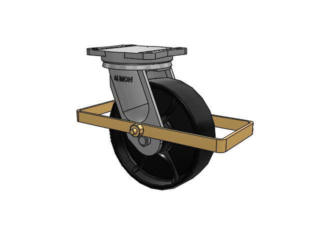 94 Series BBL Caster with 10 x 3 Black Paint FR - Ductile Iron Crowned Tread Wheel