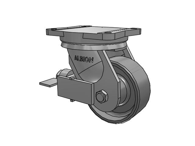 94 Series BBL Caster with 6 x 2.5 Clear Coat Enamel FS - Drop-Forged Steel Wheel
