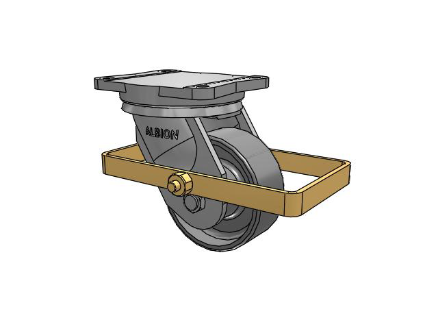 94 Series TRL Top Plate Swivel Caster with 6 x 2.5 Clear Coat Enamel FS - Drop-Forged Steel Wheel and Wrap Around Brake