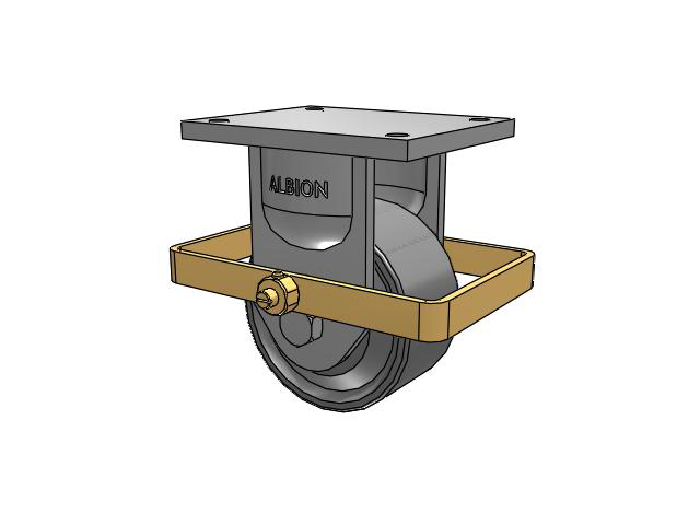 94 Series TRL Top Plate Rigid Caster with 6 x 3 Clear Coat Enamel FS - Drop-Forged Steel Wheel and Wrap Around Brake