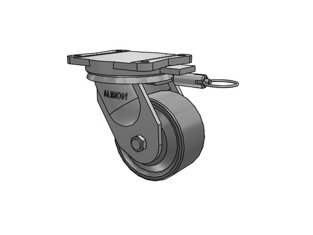 94 Series TRL Top Plate Swivel Caster with 6 x 3 Clear Coat Enamel FS - Drop-Forged Steel Wheel
