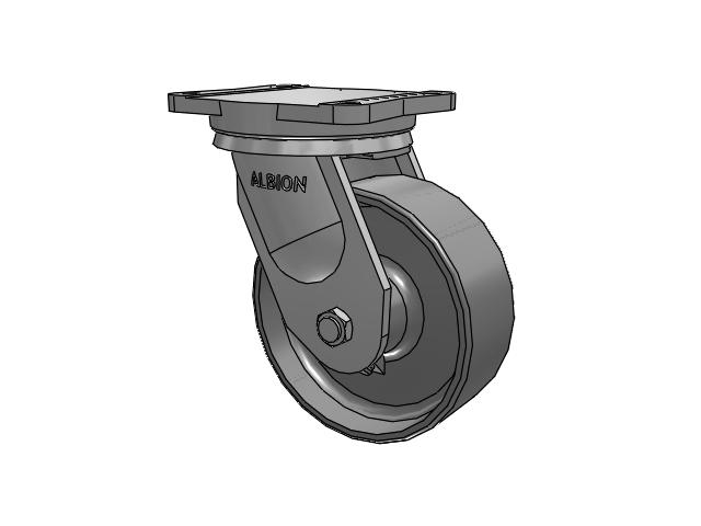 94 Series BBL Caster with 8 x 3 Clear Coat Enamel FS - Drop-Forged Steel Wheel