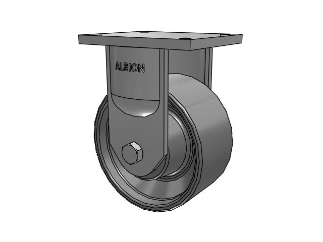 94 Series TRL Top Plate Rigid Caster with 8 x 4 Clear Coat Enamel FS - Drop-Forged Steel Wheel