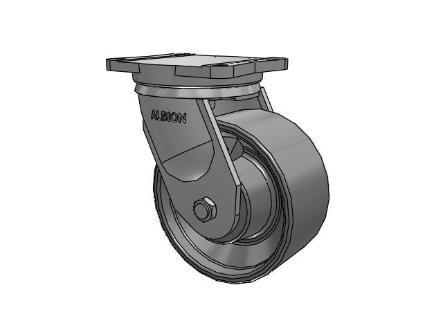 94 Series BBL Caster with 8 x 4 Clear Coat Enamel FS - Drop-Forged Steel Wheel