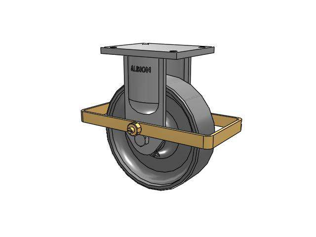 94 Series TRL Top Plate Rigid Caster with 10 x 3 Clear Coat Enamel FS - Drop-Forged Steel Wheel and Wrap Around Brake