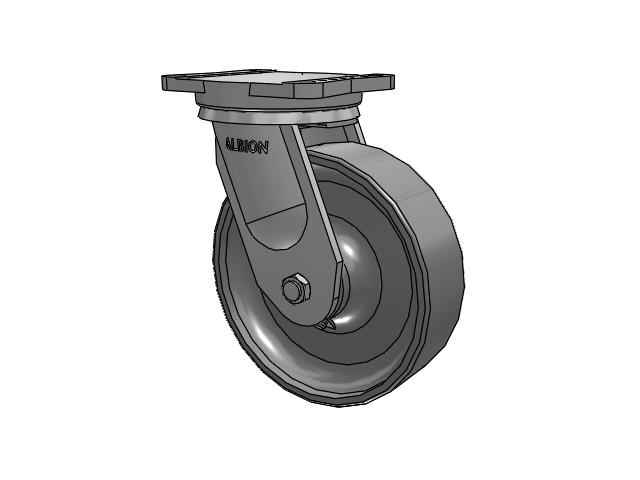94 Series TRL Top Plate Swivel Caster with 10 x 3 Clear Coat Enamel FS - Drop-Forged Steel Wheel