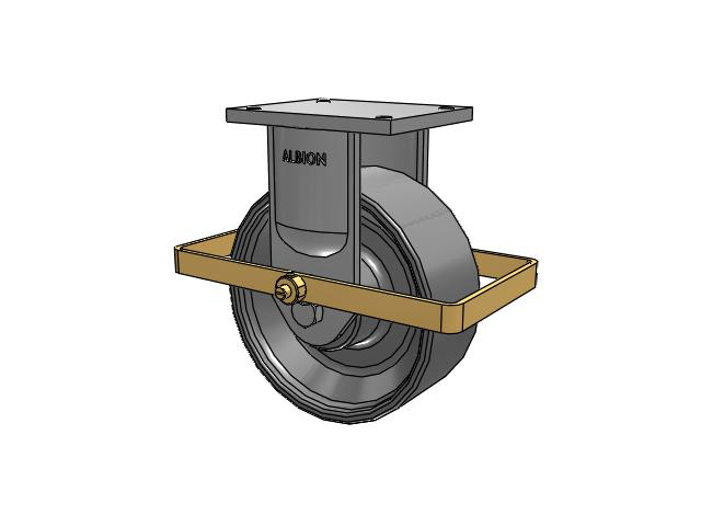 94 Series TRL Top Plate Rigid Caster with 10 x 4 Clear Coat Enamel FS - Drop-Forged Steel Wheel and Wrap Around Brake