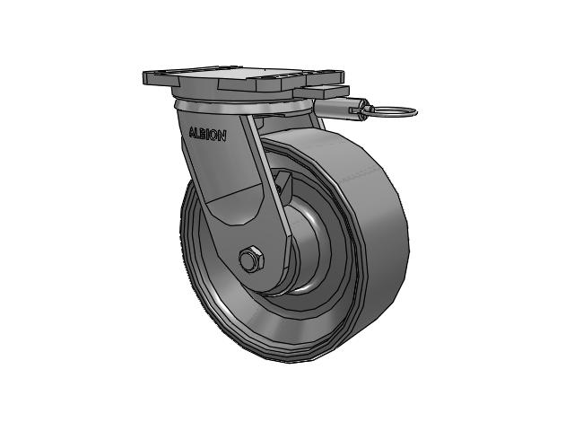 94 Series BBL Caster with 10 x 4 Clear Coat Enamel FS - Drop-Forged Steel Wheel