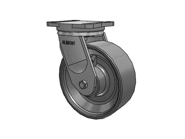 94 Series TRL Top Plate Swivel Caster with 10 x 4 Clear Coat Enamel FS - Drop-Forged Steel Wheel