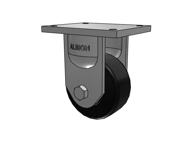 94 Series TRL Top Plate Rigid Caster with 6 x 2.5 Black Polymer NX - Trionix High Impact Polymer Wheel