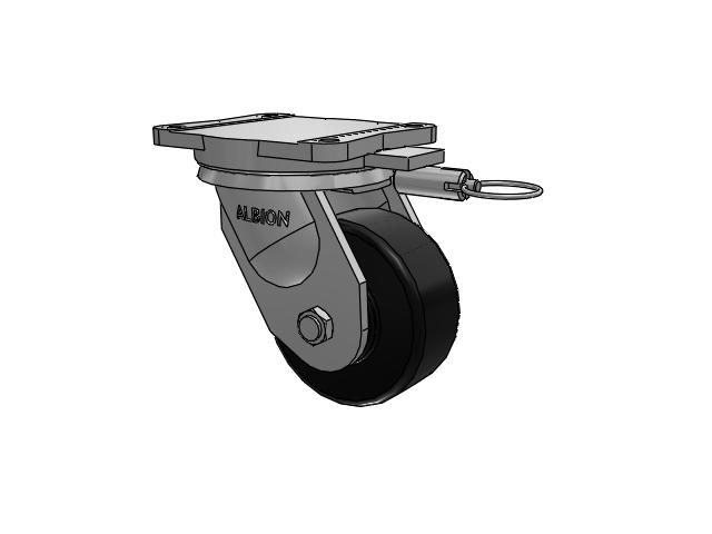 94 Series TRL Top Plate Swivel Caster with 6 x 2.5 Black Polymer NX - Trionix High Impact Polymer Wheel