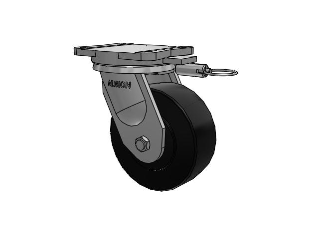 94 Series BBL Caster with 8 x 3 Black Polymer NX - Trionix High Impact Polymer Wheel