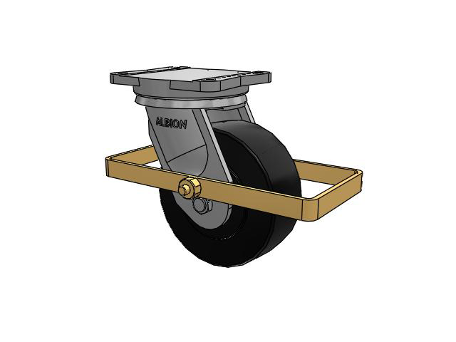 94 Series BBL Caster with 8 x 3 Black Polymer NX - Trionix High Impact Polymer Wheel
